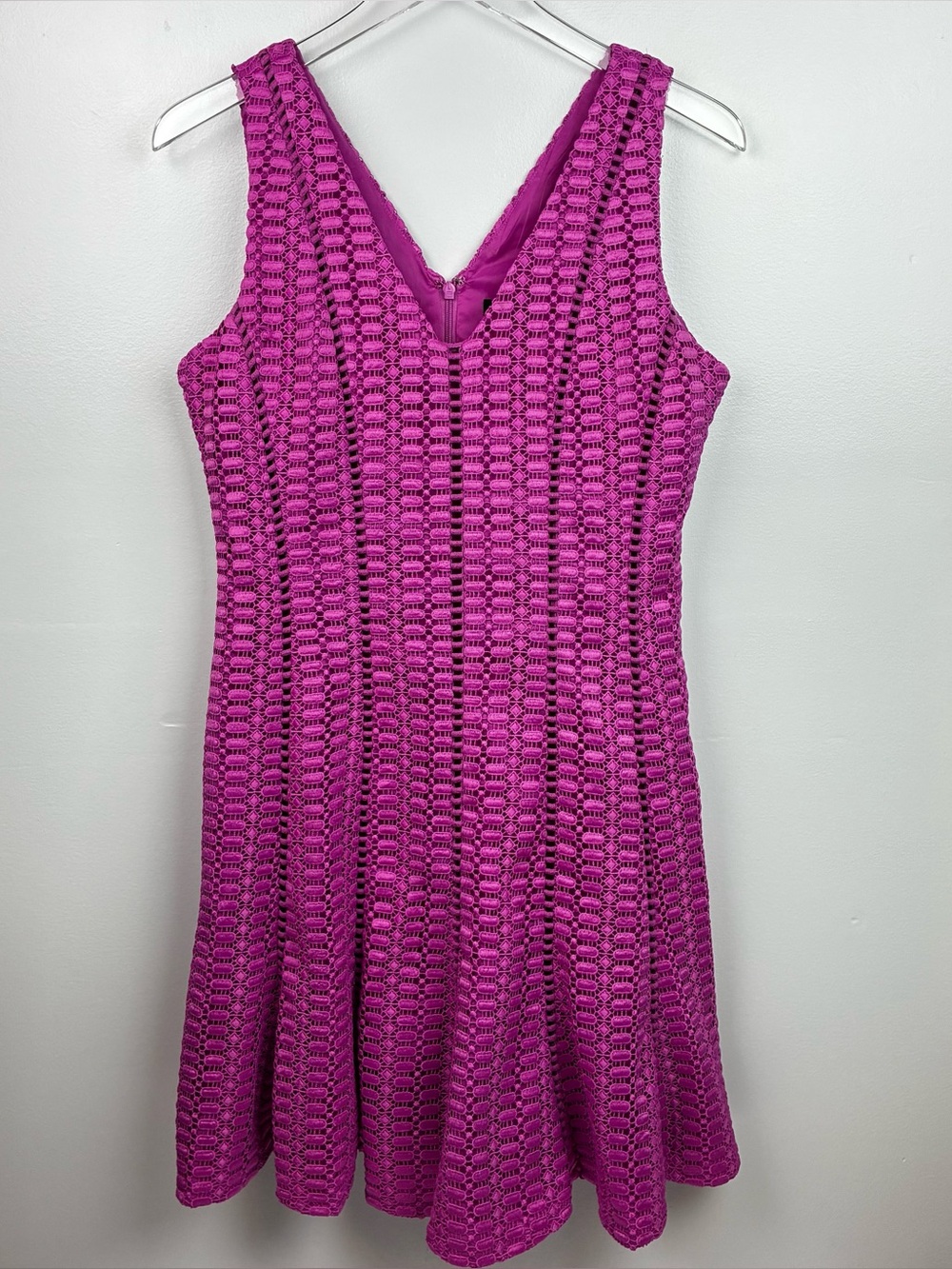 J. Crew Geometric Lace Fit & Flare Sleeveless Dress